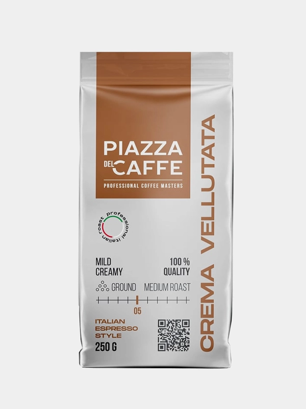 Кофе молотый Piazza Del Caffe Crema Vellutata, жареный, 250 г