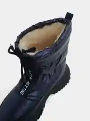 Синий меланж дутики женские, зимние, с мехом