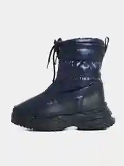 Синий меланж дутики женские, зимние, с мехом