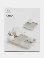 Белый сушилка для посуды Omni, раздвижная, с металлической решёткой, на раковину