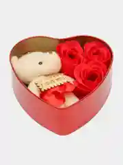 Красный подарочный набор из мыльных роз, с плюшевым мишкой и вечной розой, подарок учителю
