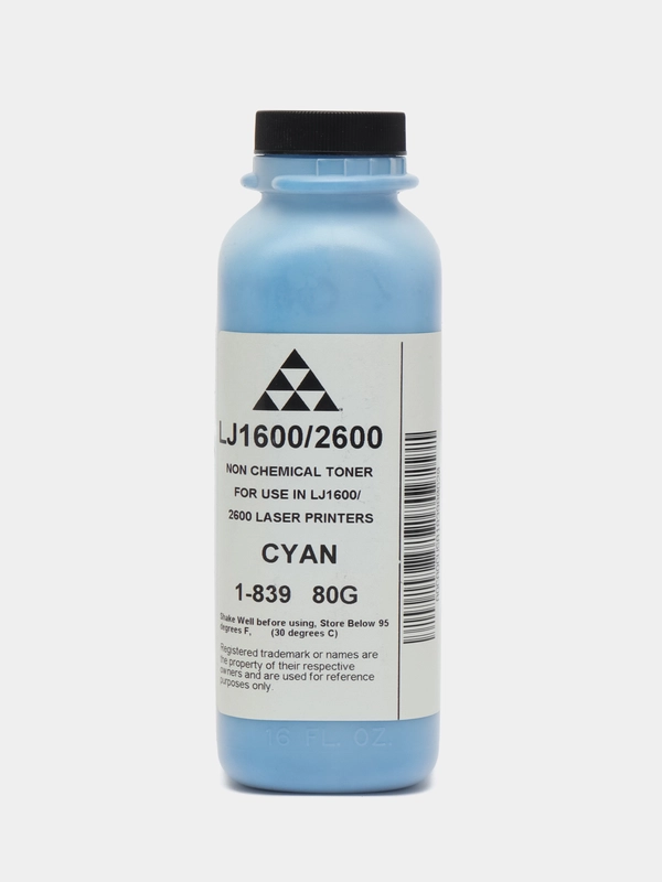 Тонер AQC (1-839) для HP CLJ1600/2600 Cyan 80г/фл