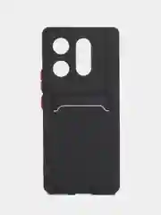 Черный чехол для Infinix ZERO 30 (Инфиникс ЗЕРО) с карманом для карт, прозрачный