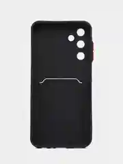 Черный чехол для Samsung Galaxy A25 (Самсунг Галакси А25), с карманом для карт