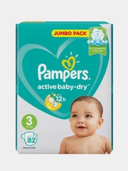 Подгузники Pampers Active baby 3, Midi, 6-10кг, 82 шт