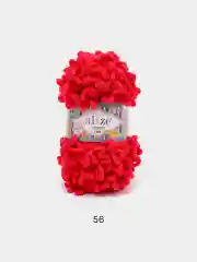 Красный пряжа Alize Puffy Fine 5 штук петельки маленькие