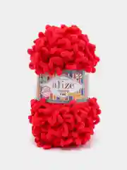 Красный пряжа Alize Puffy Fine 5 штук петельки маленькие