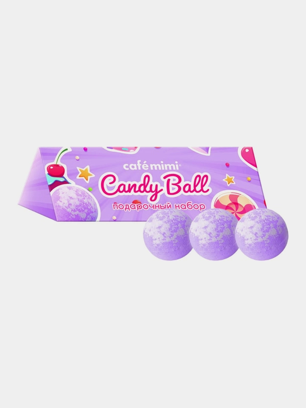 Подарочный набор CAFE MIMI "Бурлящие шары для ванны Candy ball", 3х40г