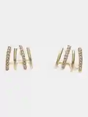 Золотой серьги каффы с проколом, 2 цвета