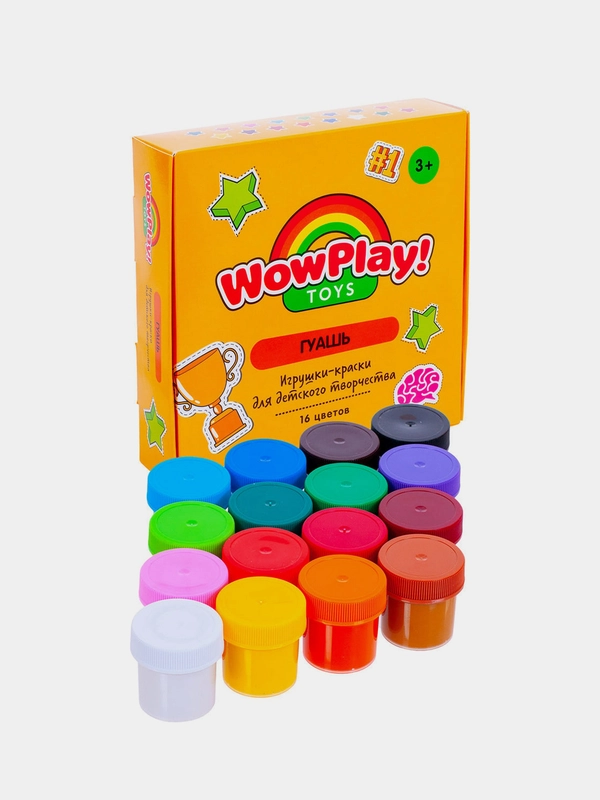 Гуашь Wow Play, 16 цветов, 25мл