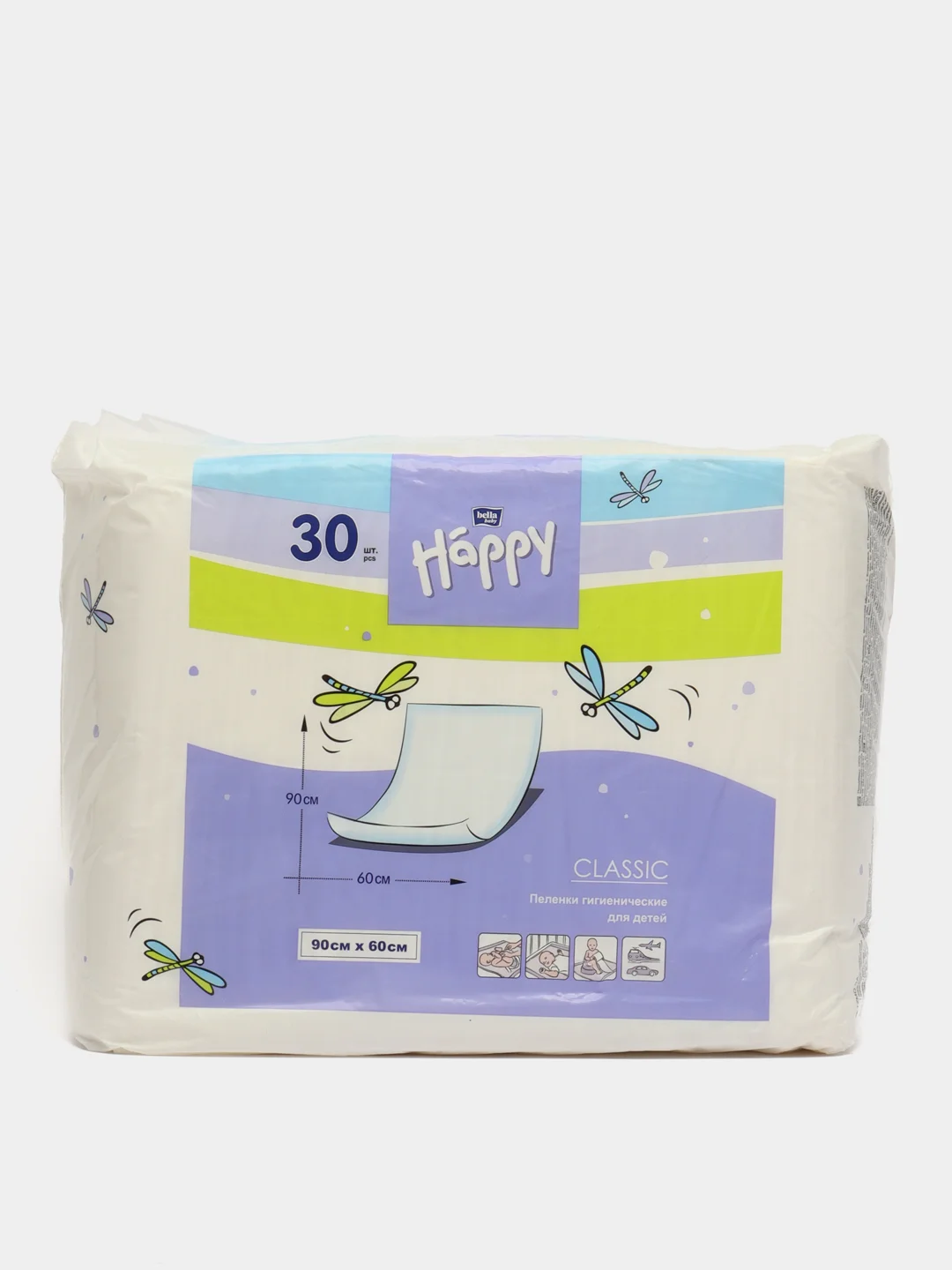 Пеленки Белла Бэби Хеппи 90х60 см, 30 шт