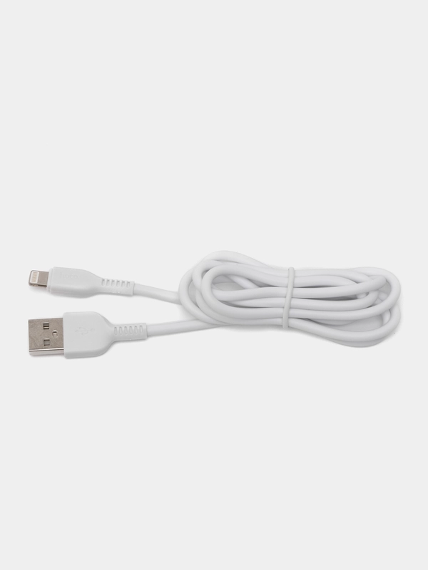 Кабель Hoco для iPhone Lightning, 1 метр, белый / провод для зарядки лайтнинг