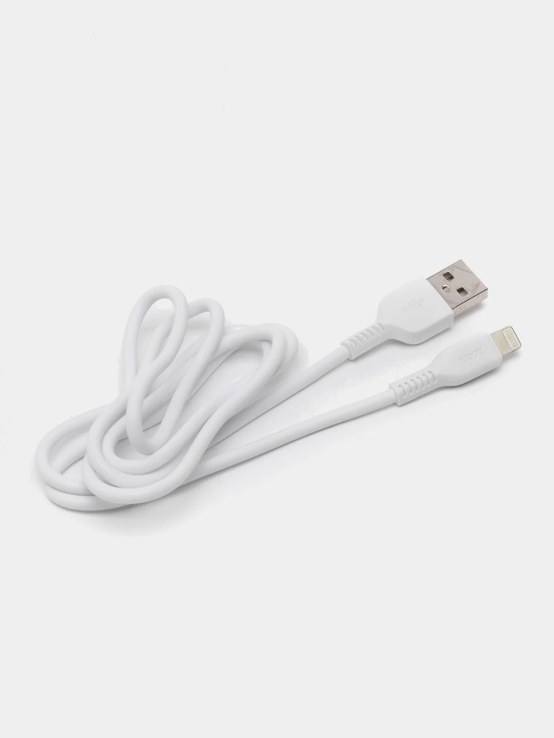 Белый кабель Hoco для iPhone Lightning, 1 метр, белый / провод для зарядки лайтнинг