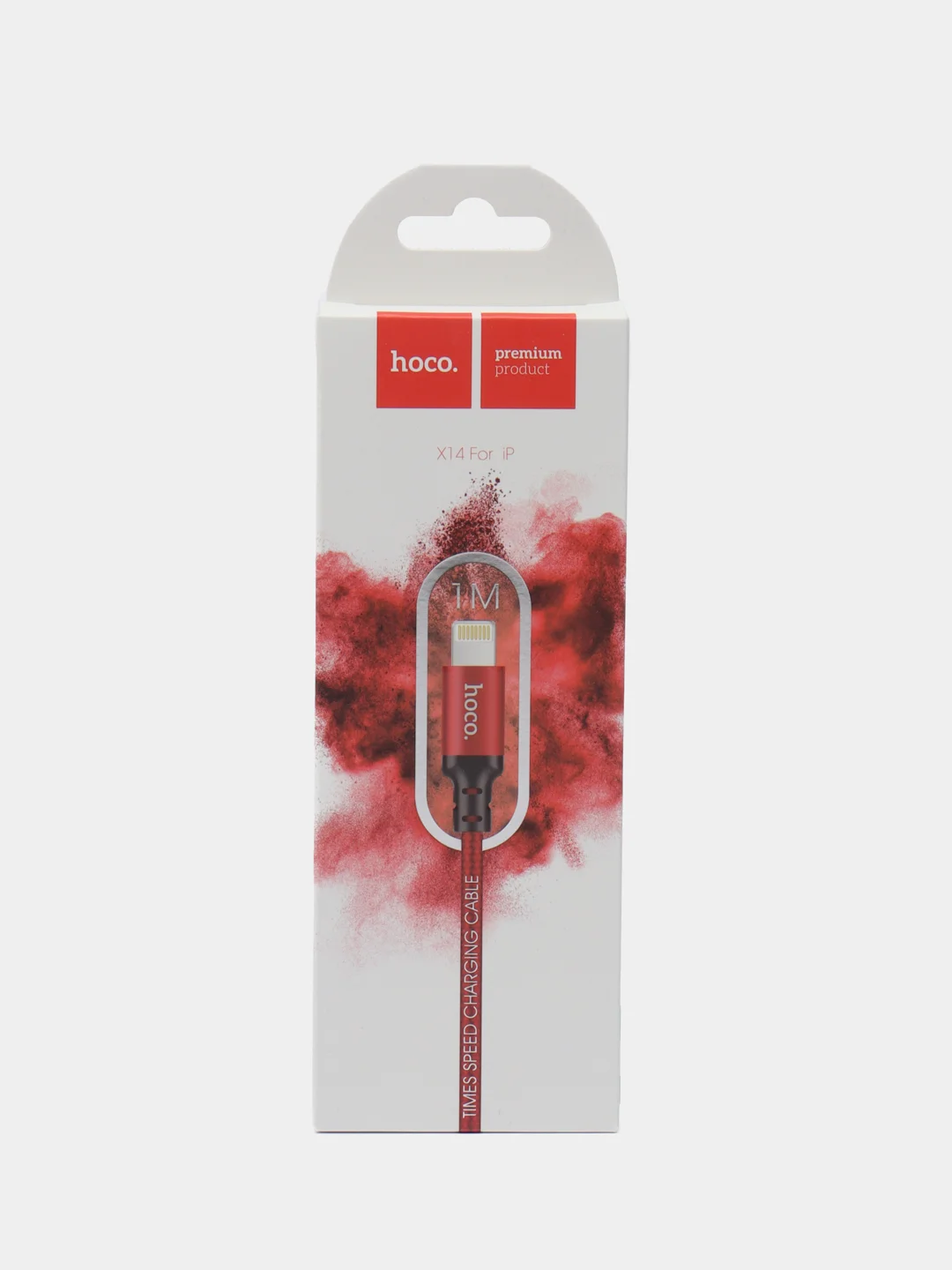 Красный кабель HOCO X14 Times speed Lightning (L=1 м) - черный