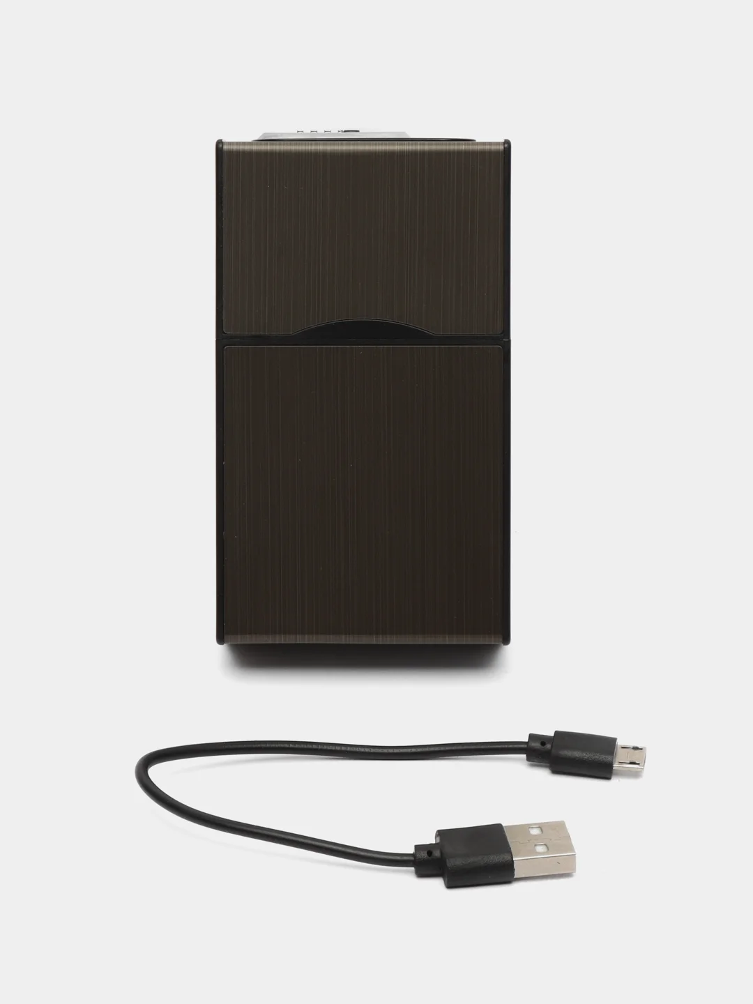 Тёмно-серый портсигар с электронной зажигалкой, металлический, USB
