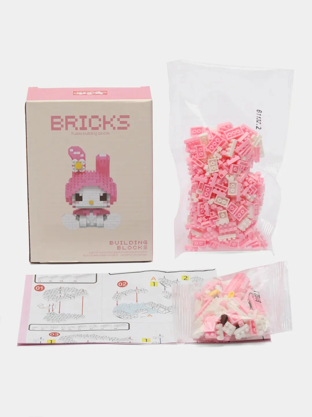 Розовый конструктор Hello Kitty, 3D конструктор для мальчиков, девочек, Куроми