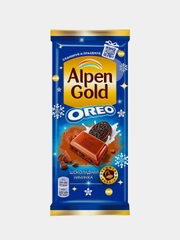 Шоколад Alpen Gold Oreo со вкусом ванили и кусочками печенья, 85 г
