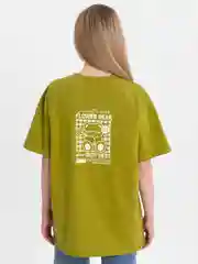Оливковый футболка женская, оверсайз