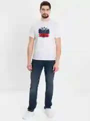 Белый футболка с вышивкой Патриот с гербом, унисекс