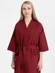 Бордовый халат вафельный, унисекс