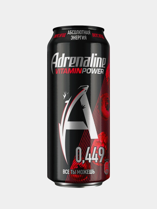 Энергетический напиток Adrenaline Rush +VitPower "Ягодная энергия", 449 мл