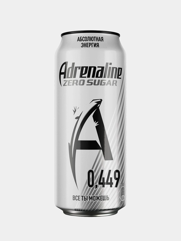 Энергетический напиток Adrenaline Rush Zero Sugar Silver Energy без сахара 449мл