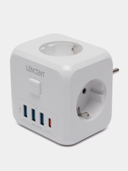 Блок питания зарядное устройство тройник  для iPhone  android3 USB 1 Typ-C до 7 устройств