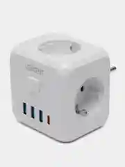 Блок питания зарядное устройство тройник  для iPhone  android3 USB 1 Typ-C до 7 устройств