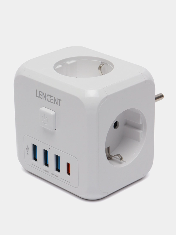 Блок питания зарядное устройство тройник  для iPhone  android3 USB 1 Typ-C до 7 устройств