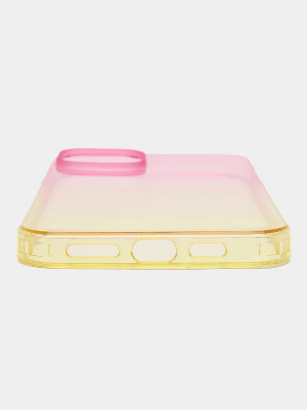 Желтый чехол для iPhone (Айфон) 7, 8, SE, XR, XS, 11, 12, 13, 14, 15, mini, Pro, Plus, Max прозрачный с градиентом