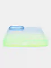 Пурпурный чехол для iPhone (Айфон) 7, 8, SE, XR, XS, 11, 12, 13, 14, 15, mini, Pro, Plus, Max прозрачный с градиентом