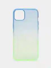 Пурпурный чехол для iPhone (Айфон) 7, 8, SE, XR, XS, 11, 12, 13, 14, 15, mini, Pro, Plus, Max прозрачный с градиентом
