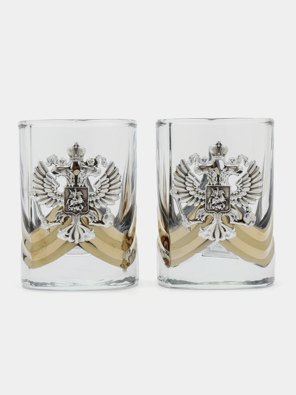 Рюмки Герб России,стопки ФСБ,МВД набор 2 шт