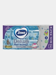 Туалетная бумага Zewa Deluxe Белая, 3 слоя, 8 рулонов