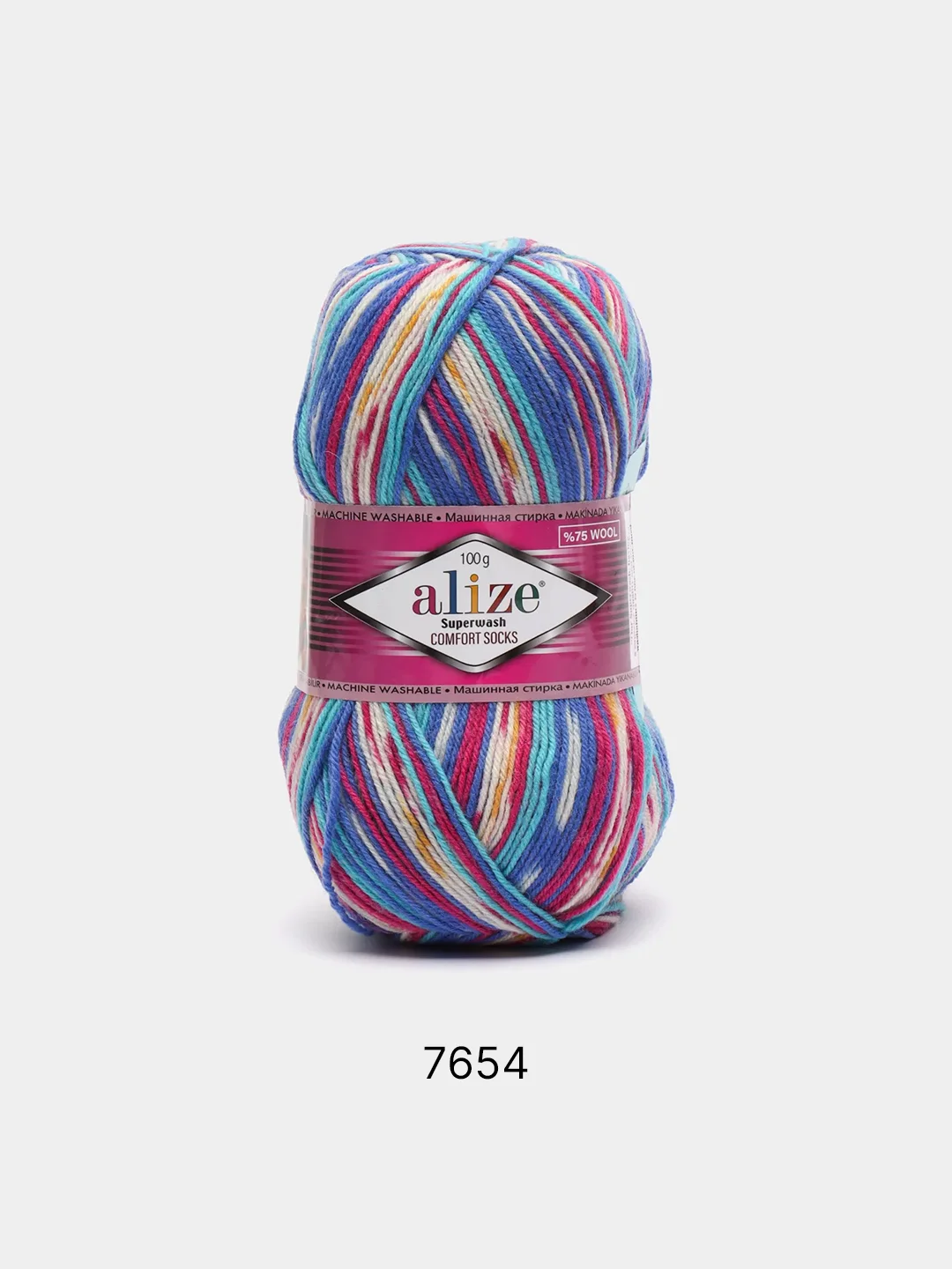 Ледяной пряжа носочная Alize Superwash Comfort Socks, 75% шерсть 25% полиамид, 100 г, 420 м