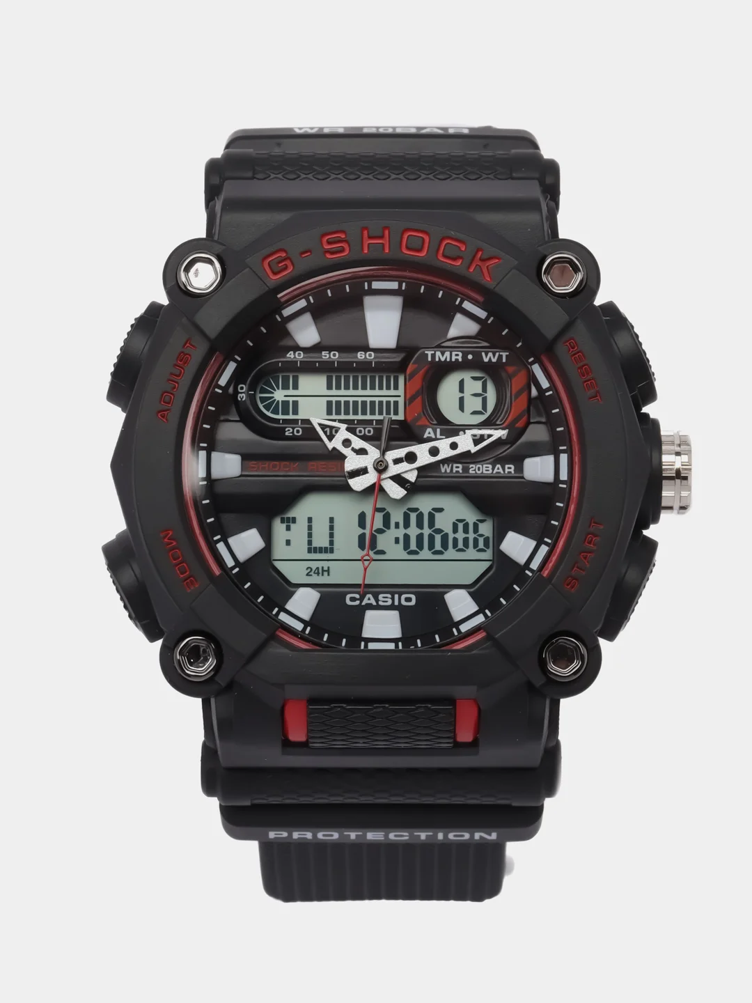 Алый наручные военные электронные мужские часы Casio G-Shock