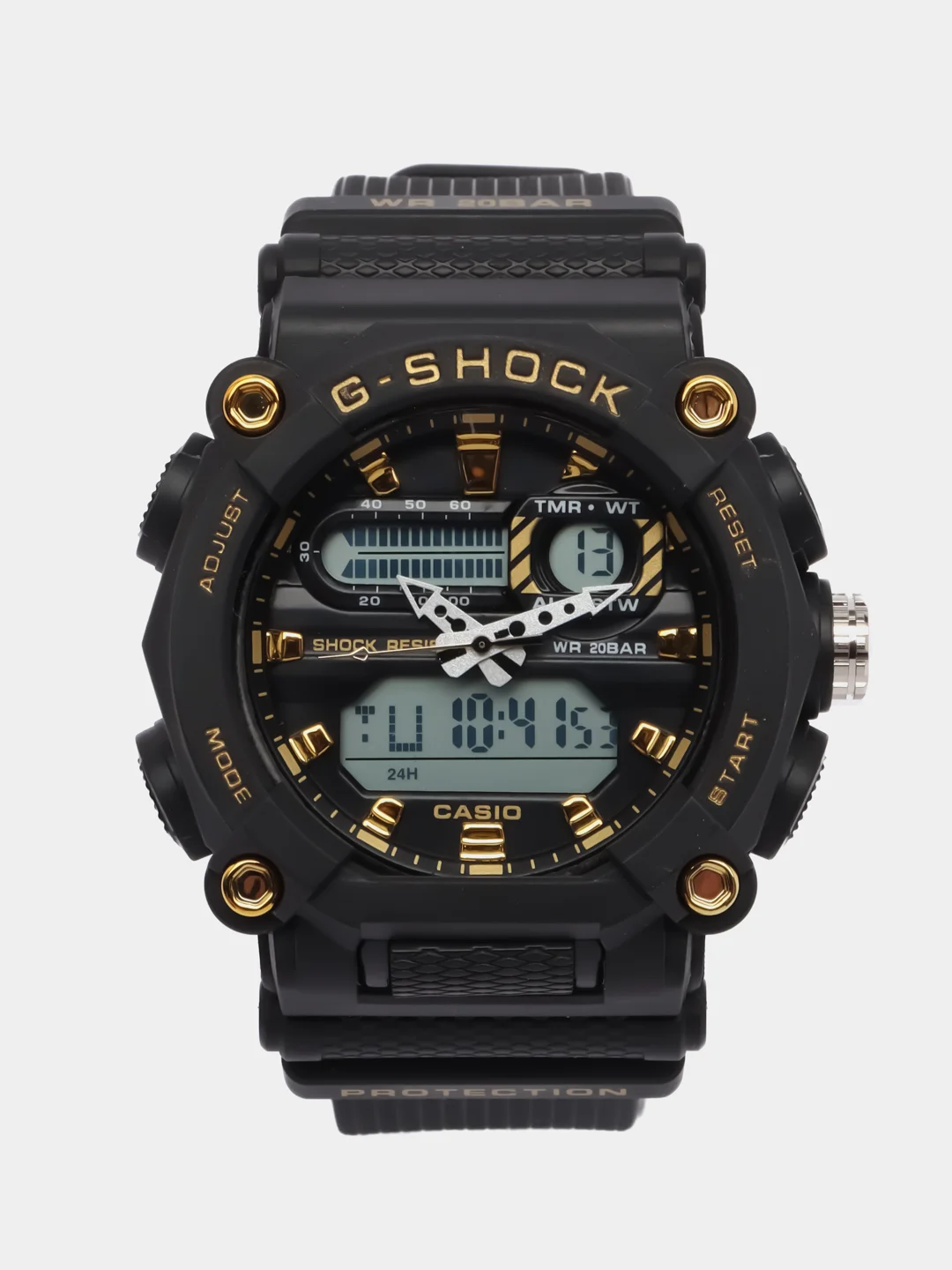 Золотой наручные военные электронные мужские часы Casio G-Shock