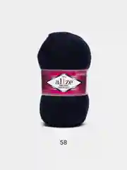 Темно-синий пряжа носочная Alize Superwash Comfort Socks, 75% шерсть 25% полиамид, 100 г, 420 м