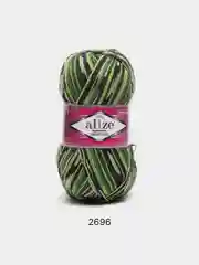 Зеленый пряжа носочная Alize Superwash Comfort Socks, 75% шерсть 25% полиамид, 100 г, 420 м