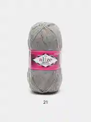 Серый меланж пряжа носочная Alize Superwash Comfort Socks, 75% шерсть 25% полиамид, 100 г, 420 м