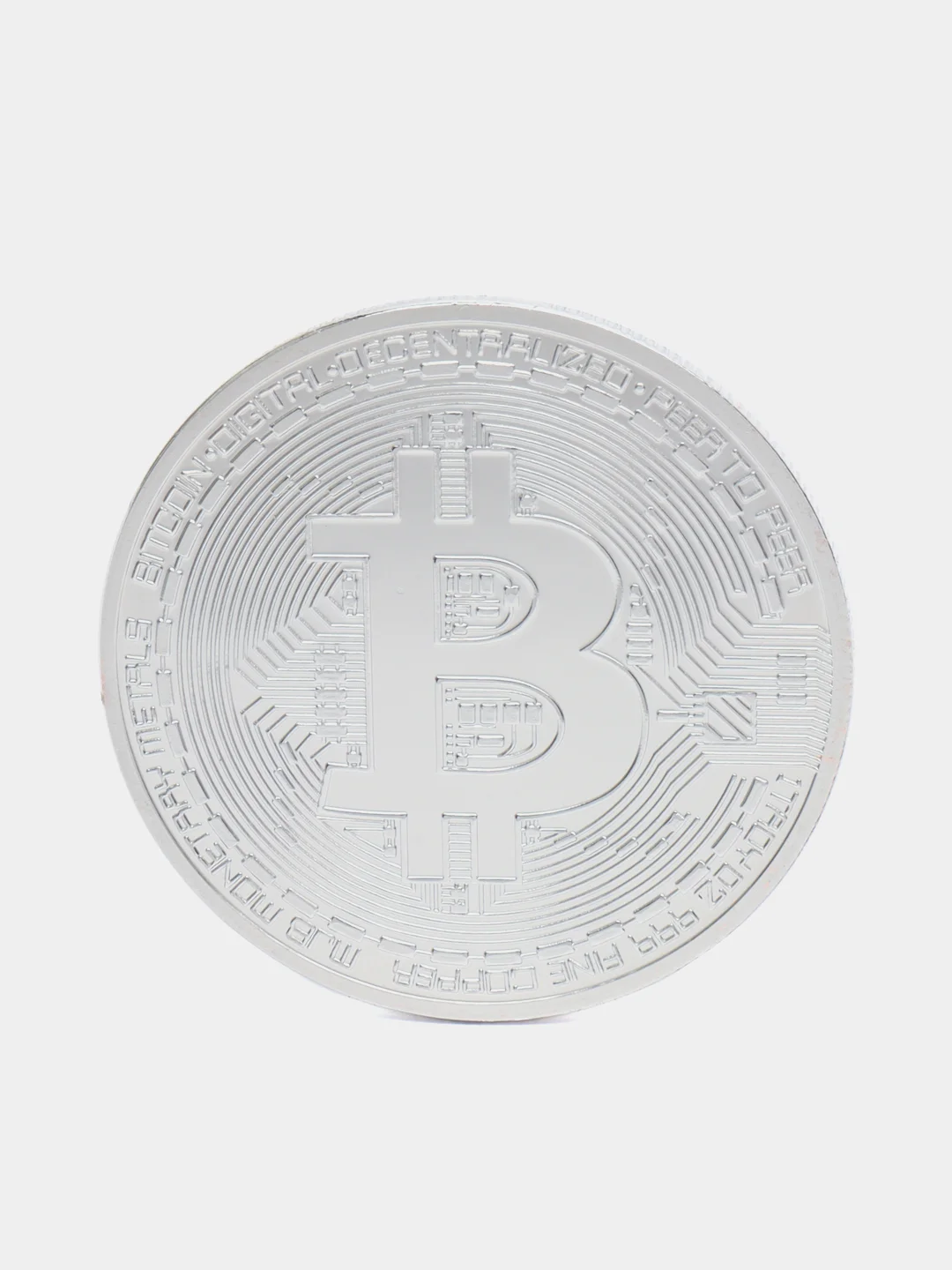 Серебряный монета сувенирная "Биткоин"