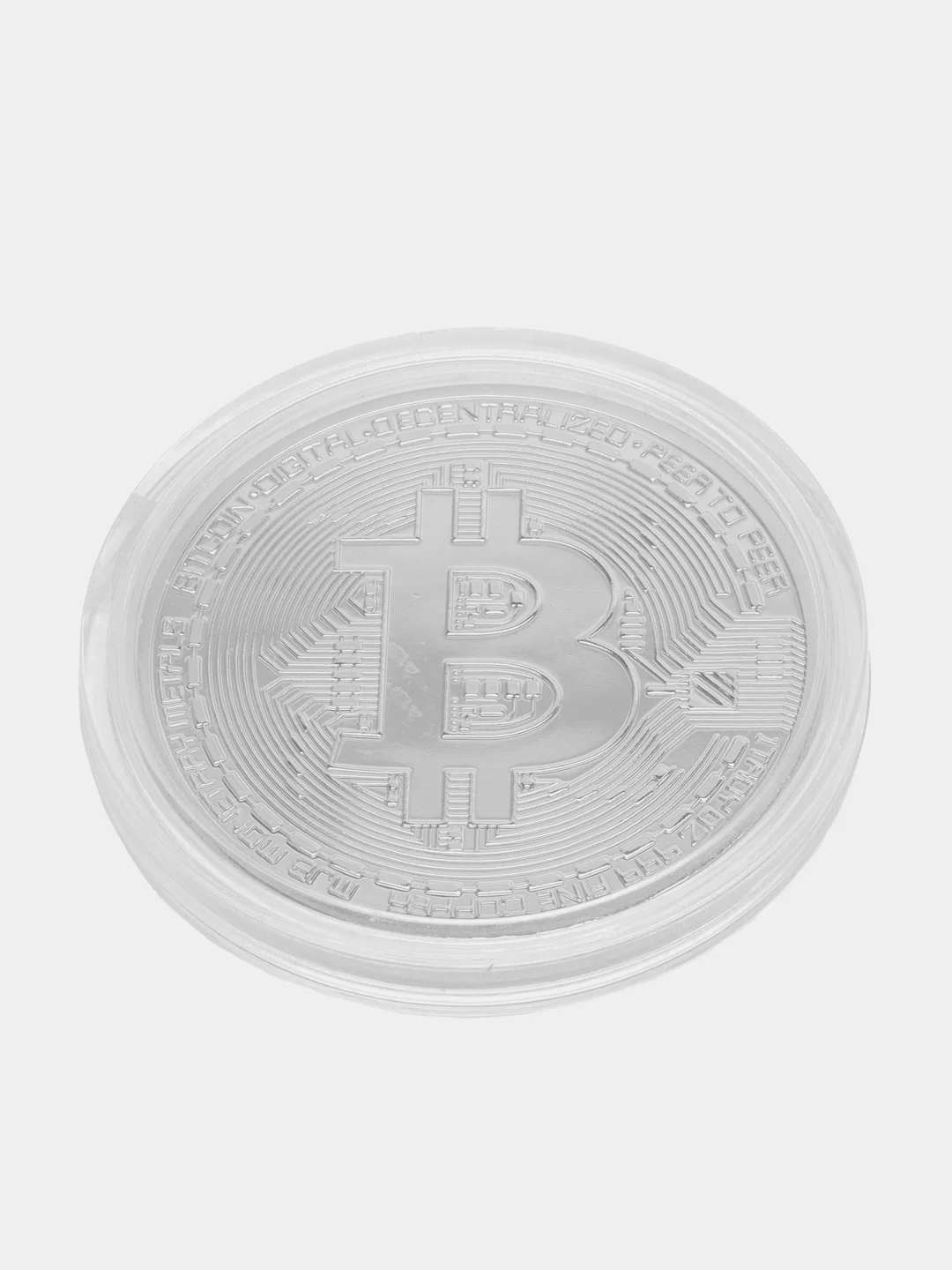 Серебряный монета сувенирная "Биткоин"