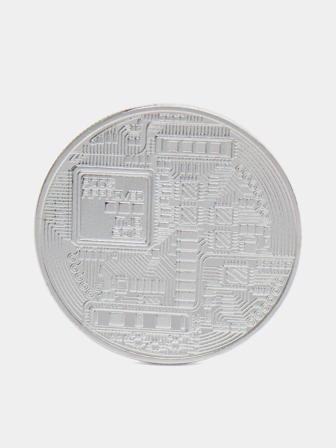 Серебряный монета сувенирная "Биткоин"