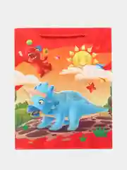 Красный пакет бумажный "Дино" 26*32*10см. 814-М