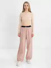 Коралловый меланж брюки карго женские на резинке
