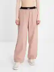 Коралловый меланж брюки карго женские на резинке