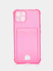 Розовый чехол для iPhone 11, 12, 13, 14, силиконовый для смартфона, с картхолдер, карман для карты