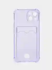 Сиреневый чехол для iPhone 11, 12, 13, 14, силиконовый для смартфона, с картхолдер, карман для карты
