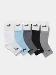 Носки женские спортивные с вышитым принтом Пума (Puma) средней длины хлопок, 5 пар