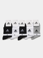 Носки женские спортивные с вышитым принтом Адидас (Adidas) средней длины хлопок, 5 пар